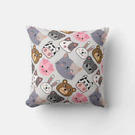 Cartoon Kopf Muster.w BG Kissen