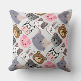 Cartoon Kopf Muster.w BG Kissen