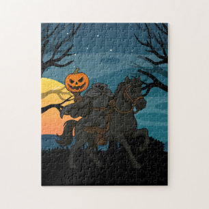 Cartoon Kopfloses Pferd Halloween/Herbst Puzzle