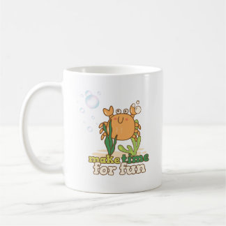 Cartoon-Krabbe-Llusstration, die Freude und das Sp Kaffeetasse