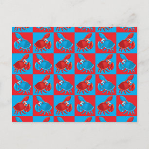 Cartoon-Krabbenmosaik Postkarte