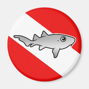Cartoon-Krankenschwester-Haifisch-Tauchen-Flagge Magnet