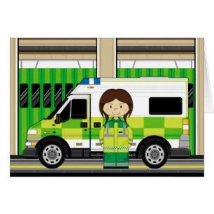 Cartoon-Krankenwagen und EMT