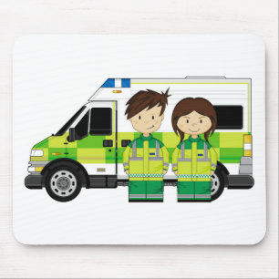 Cartoon-Krankenwagen und EMT Mousepad
