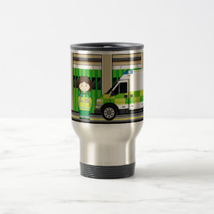 Cartoon-Krankenwagen und EMT Reisebecher