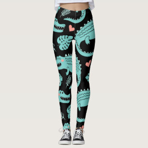 Cartoon-Krokodile, niedliche nahtlose Muster. Leggings