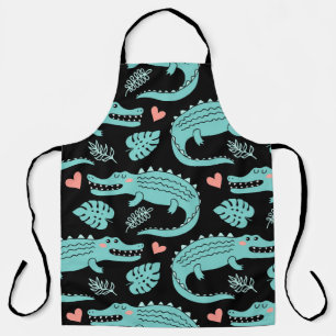 Cartoon-Krokodile, niedliche nahtlose Muster. Schürze