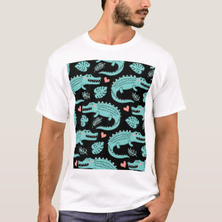 Cartoon-Krokodile, niedliche nahtlose Muster. T-Shirt