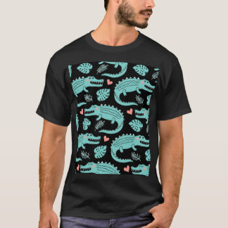 Cartoon-Krokodile, niedliche nahtlose Muster. T-Shirt
