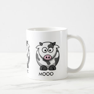 Cartoon-Kuh MOOO (3x herum) Kaffeetasse