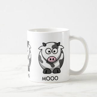 Cartoon-Kuh MOOO (3x herum) Kaffeetasse