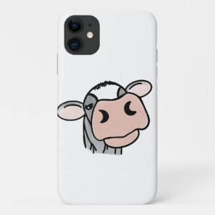 Cartoon-Kuh schwarz weiß rosa Kuss grau Farm Tier Case-Mate iPhone Hülle
