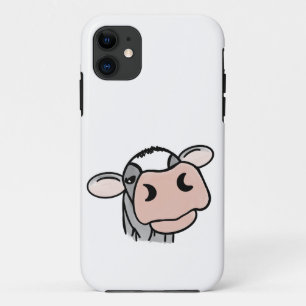 Cartoon Kuh Schwarz-weiß rosa Kuss graues Nutztier Case-Mate iPhone Hülle
