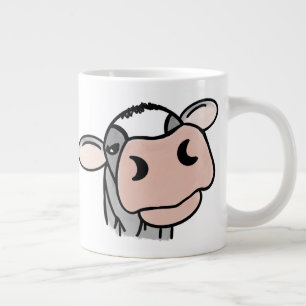 Cartoon Kuh Schwarz-weiß rosa Kuss graues Nutztier Jumbo-Tasse