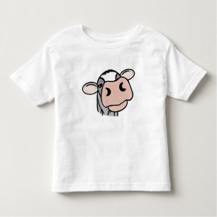 Cartoon Kuh Schwarz-weiß rosa Kuss graues Nutztier Kleinkind T-shirt