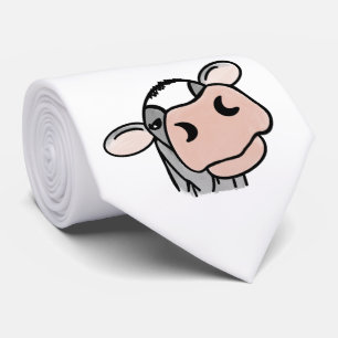 Cartoon Kuh Schwarz-weiß rosa Kuss graues Nutztier Krawatte