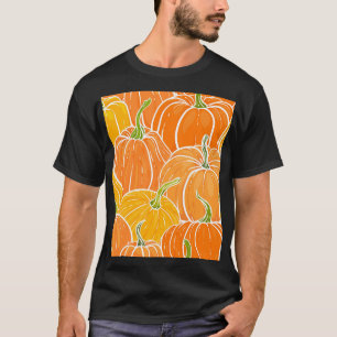 Cartoon Kürbis, niedliches Herbstmuster. T-Shirt