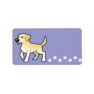 Cartoon Labrador Retriever Adressaufkleber