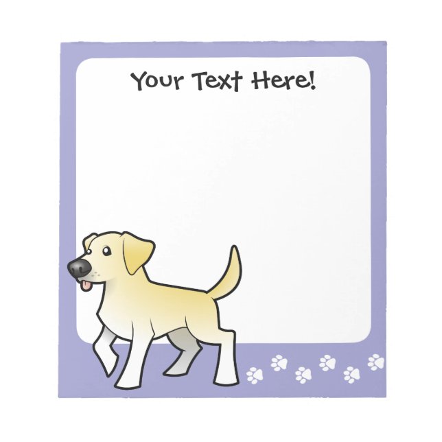 Cartoon Labrador Retriever Notizblock (Vorderseite)