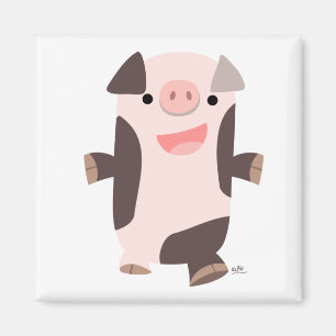 Cartoon Lächelnder Schweinemagnet Magnet