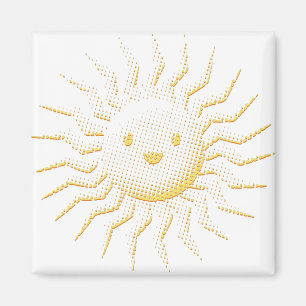 Cartoon lächelt Sonnenansicht Magnet