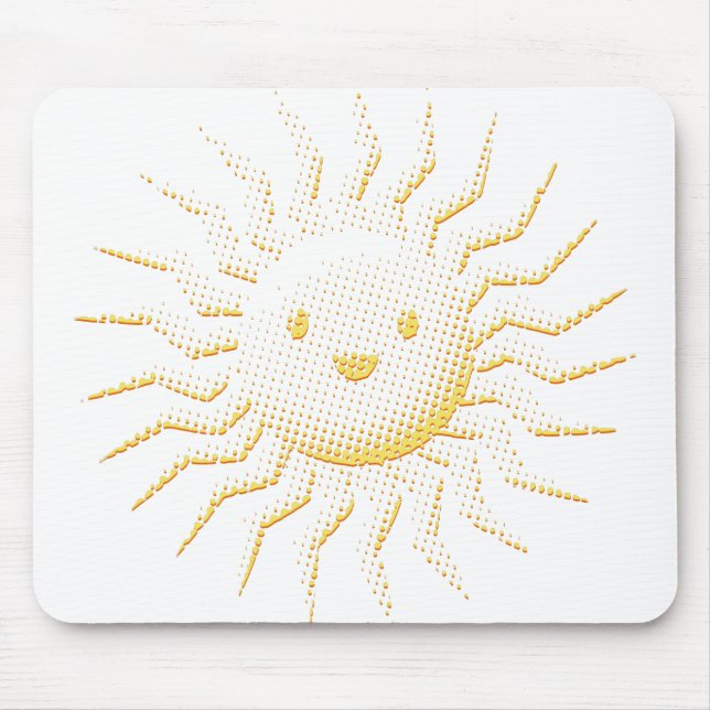 Cartoon lächelt Sonnenansicht Mousepad (Vorne)