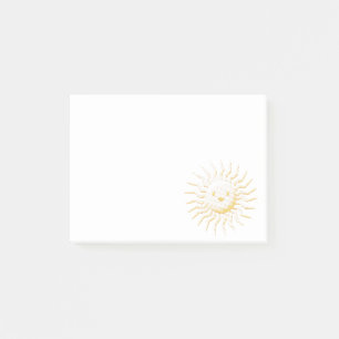 Cartoon lächelt Sonnenansicht Post-it Klebezettel