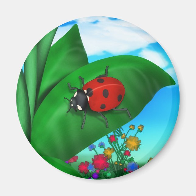 Cartoon Lady Bug Magnet (Vorne)