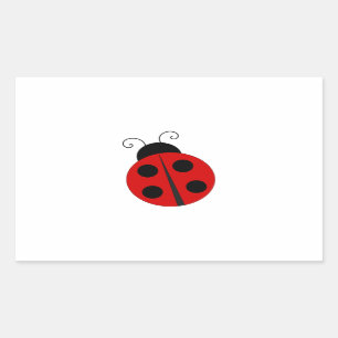Cartoon Lady Bug Rechteckiger Aufkleber