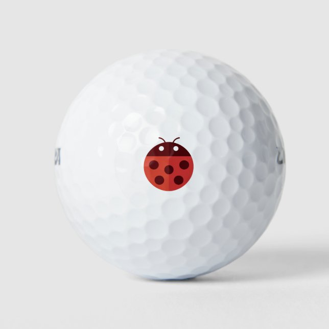 Cartoon-Ladybug-Abbildung Golfball (Vorderseite)