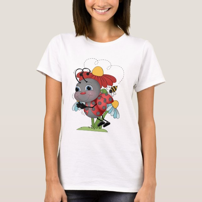 Cartoon ladybug insect Frauen T - Shirt (Vorderseite)