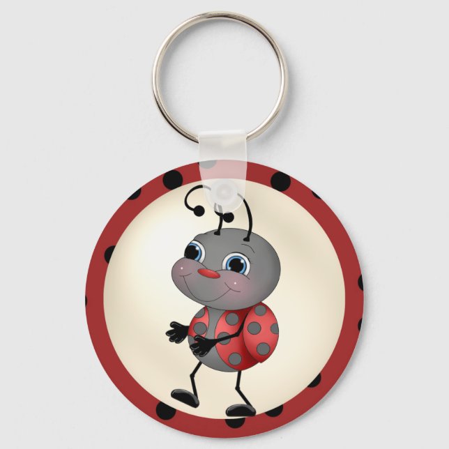 Cartoon Ladybug Schlüsselkette Schlüsselanhänger (Vorderseite)