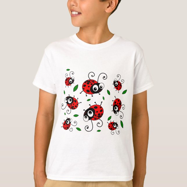 Cartoon-Ladybugs T-Shirt (Vorderseite)