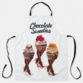 Cartoon Ladys Chocolate Cupcakes Schürze