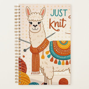 Cartoon Lama mit einem Strick Planer