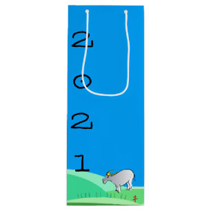 Cartoon Landscape Ox Chinesisches Neujahr Zodiac W Geschenktüte Für Weinflaschen