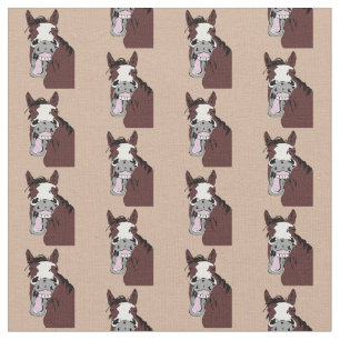 Cartoon Laughing Horse Funny Animal Art Stoff