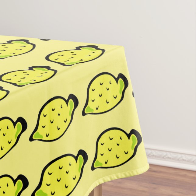 Cartoon Lemons Bright Yellow Tischdecke (Beispiel)