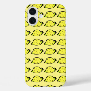Cartoon Lemons Muster Gelb iPhone 16 Plus Hülle