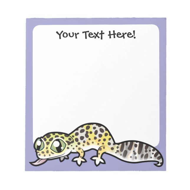 Cartoon Leopard Gecko Notizblock (Vorderseite)