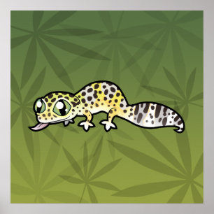 Cartoon Leopard Gecko Poster