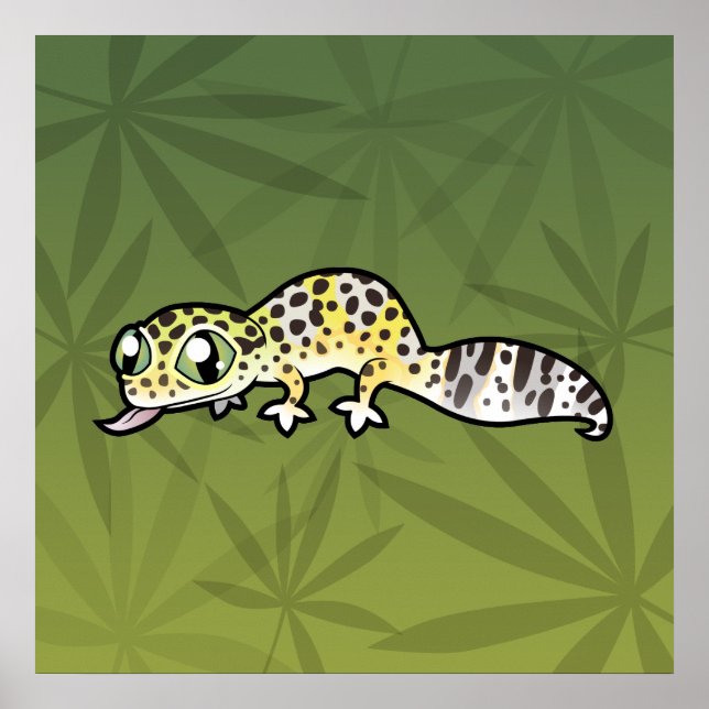 Cartoon Leopard Gecko Poster (Vorne)