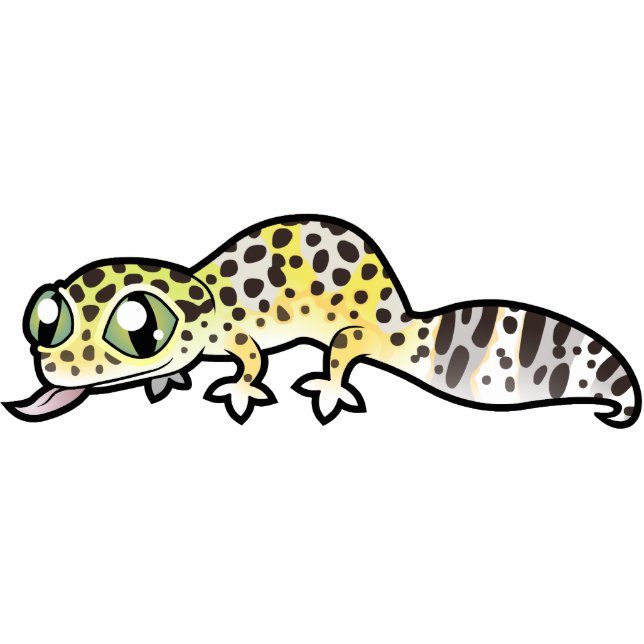 Cartoon-LeopardGecko Fotoskulptur Magnet (Vorne)