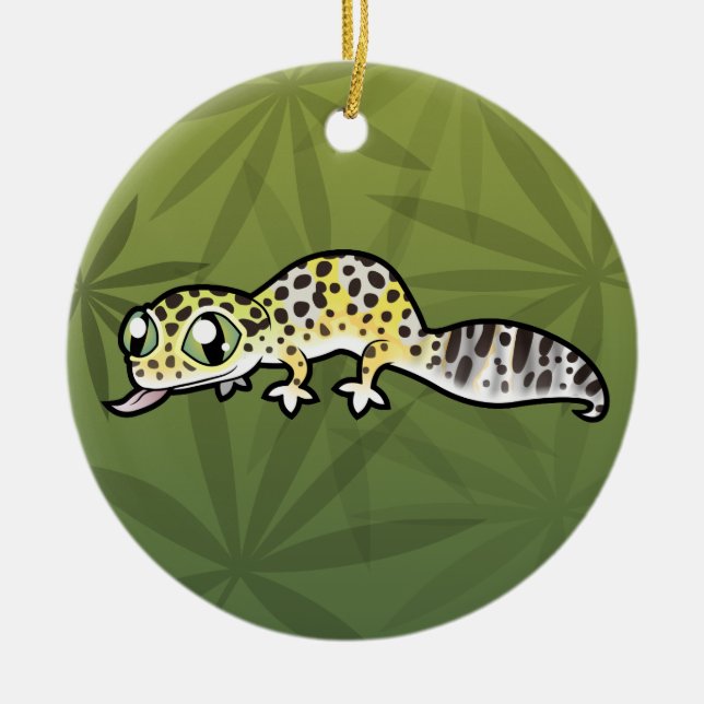 Cartoon-LeopardGecko Keramikornament (Vorne)