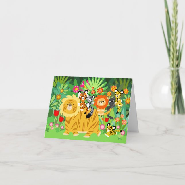Cartoon Liger and Friends notecard Karte (Vorderseite)