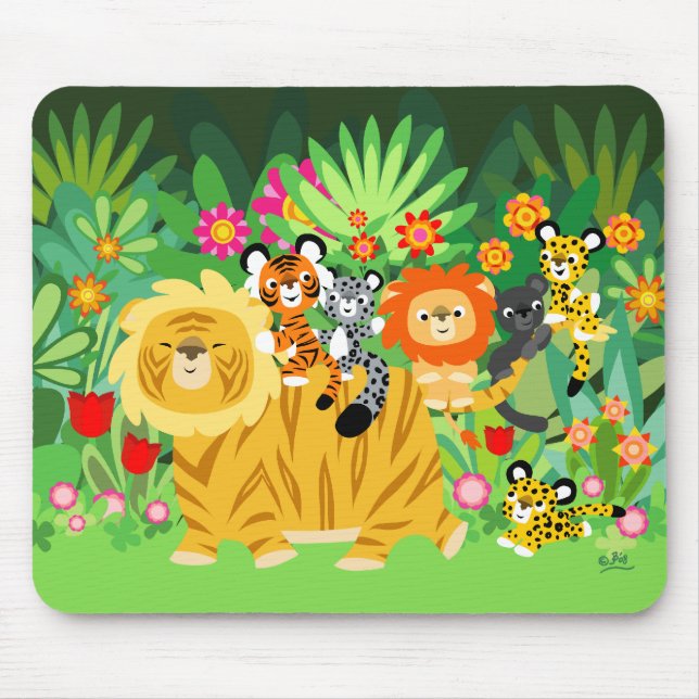 Cartoon Liger und Freunde mousepad (Vorne)
