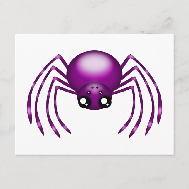 Cartoon Lila Spider Postkarte (Vorderseite)