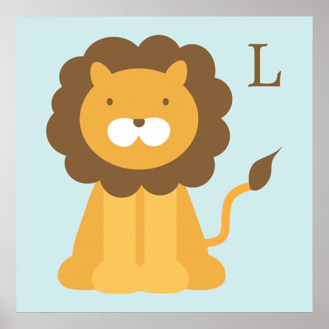 Cartoon Lion Children's Wall Art Poster (Vorne)