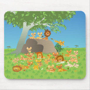 Cartoon Lion Familienmousepad Mousepad