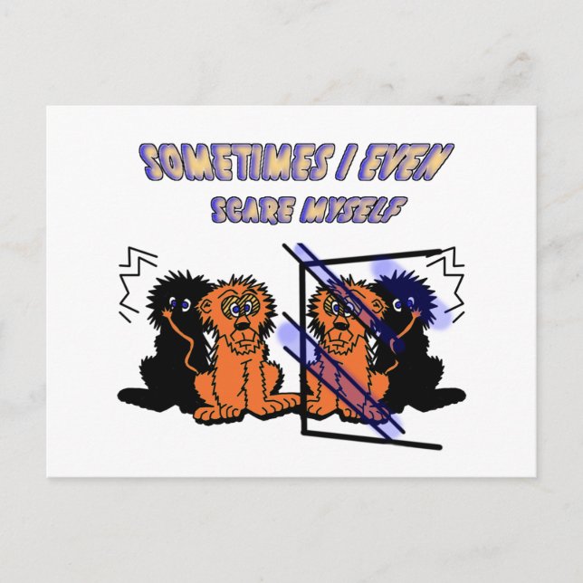 Cartoon Lion Postkarte (Vorderseite)